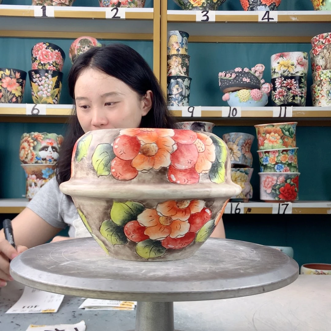 景德镇手工花盆401