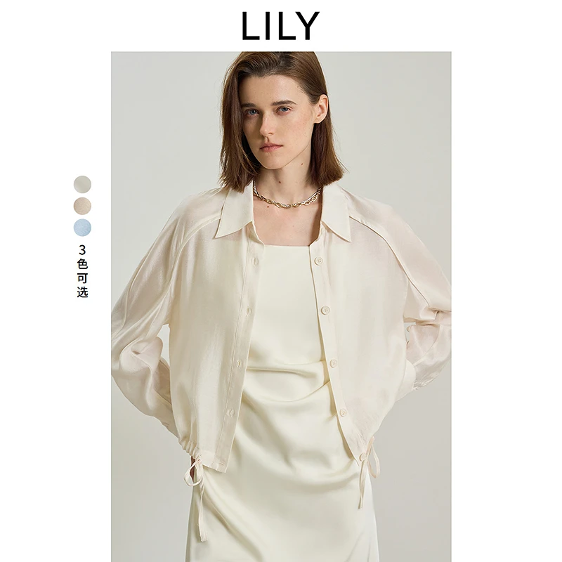 LILY2025春新款女装衬衫125149C4909