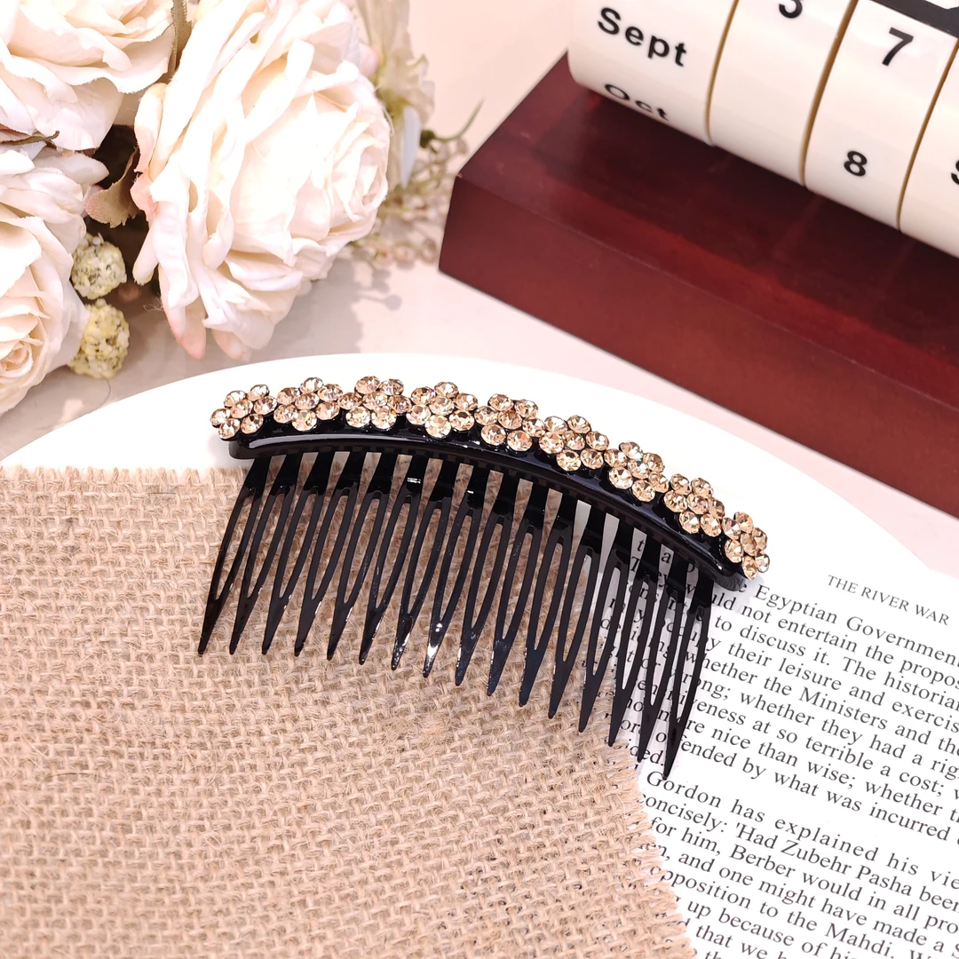 FNQ596韩版简约水钻发梳百搭头饰