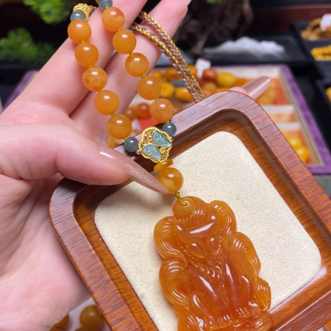 蜜蜡颈饰未镶嵌项链