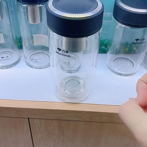 万象玻璃双层500毫升皮纹