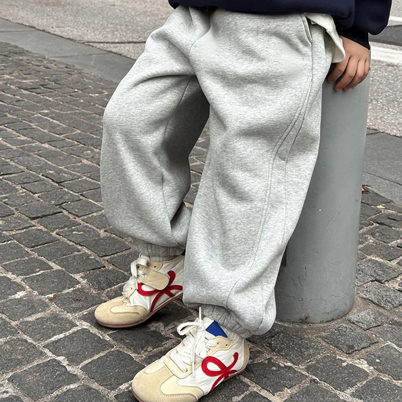 棉小班2025冬百搭加厚加绒运动裤中大童休闲束脚裤MD5006