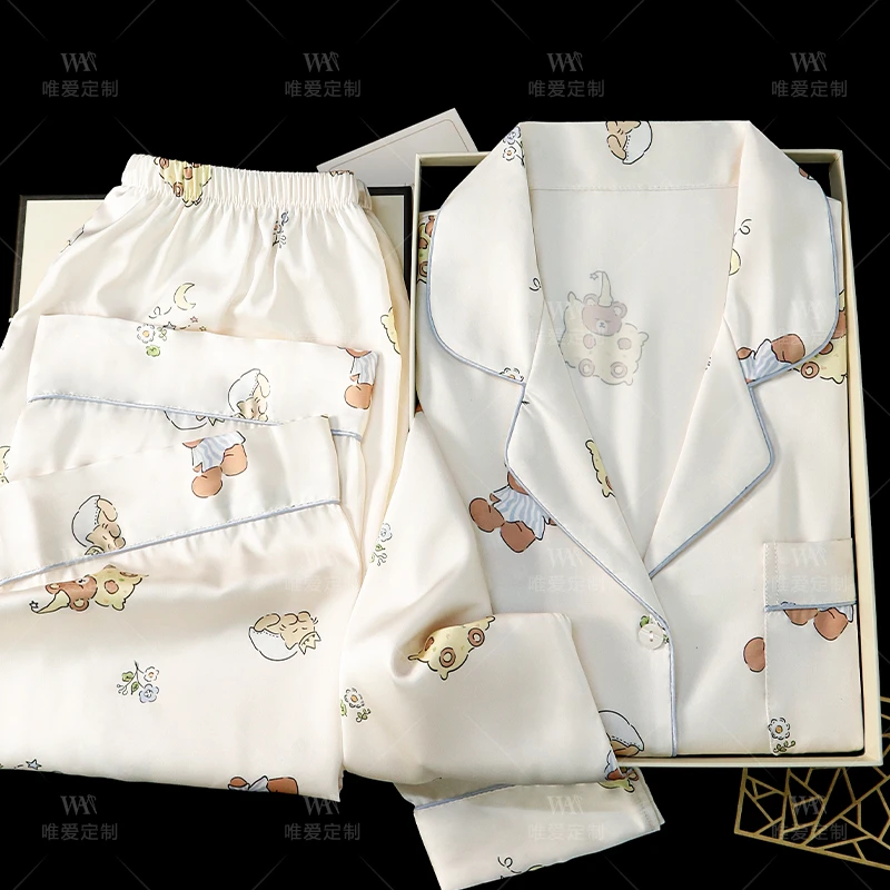 100%桑蚕丝【生日礼盒】真丝睡衣女春秋季长袖送闺蜜女友节日礼物