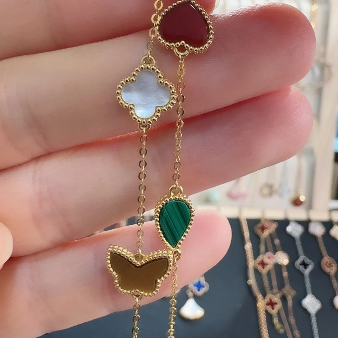 18K金镶嵌手链贝壳（贝母）手链