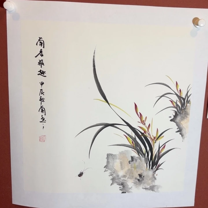 国画听兰老师花鸟
