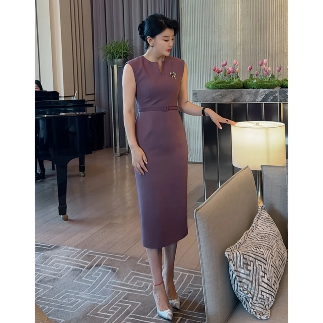 YJ【芳华】原创小众时尚简约设计款无袖连衣裙