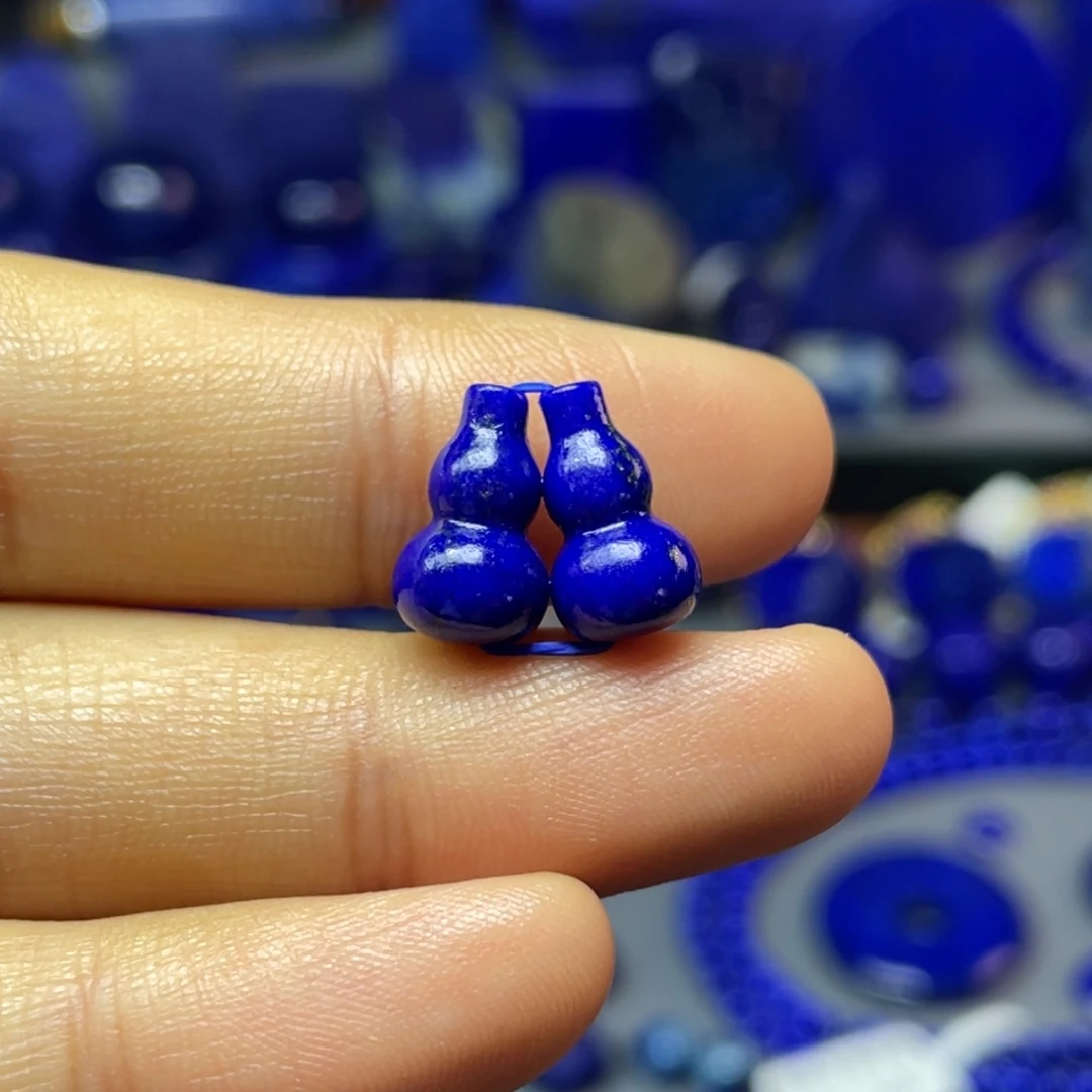 青金石未镶嵌7×11mm葫芦对珠配饰