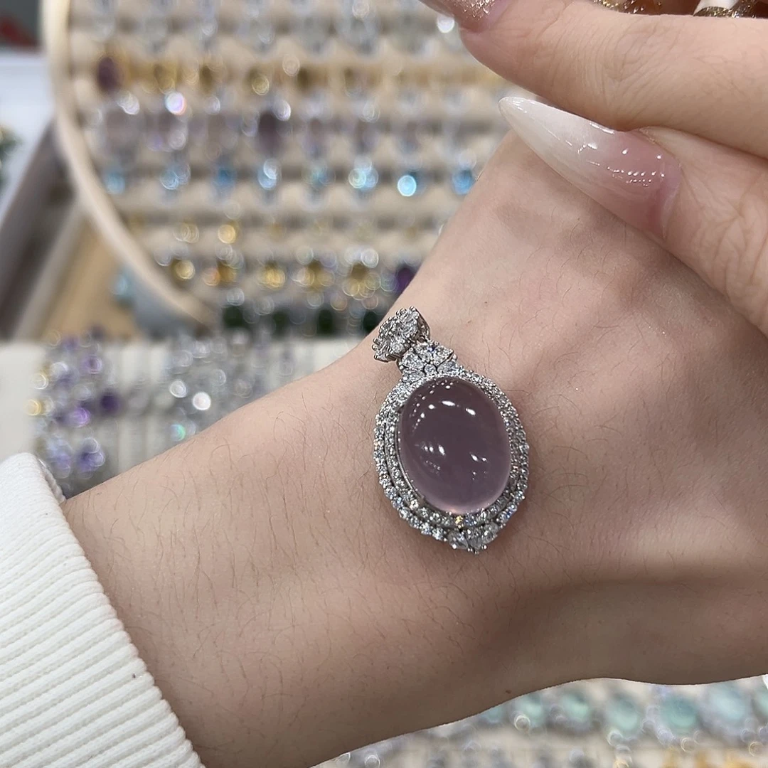 莎***比颈饰萤石银S925镶嵌