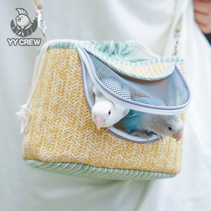鹦鹉外带包轻巧外出挎包透气网面鸟宝牡丹虎皮小鸟外出用品