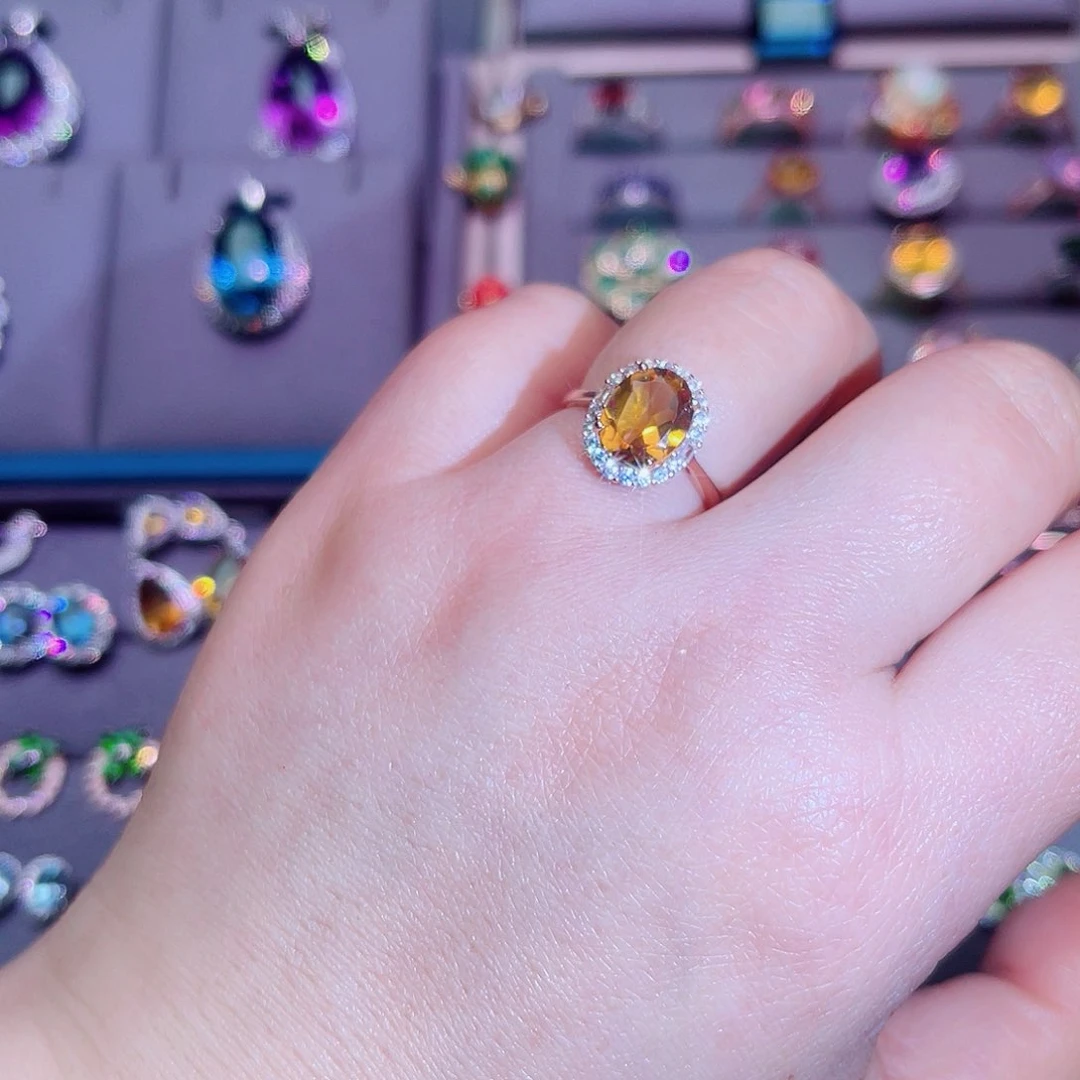 银S925镶嵌戒指黄晶