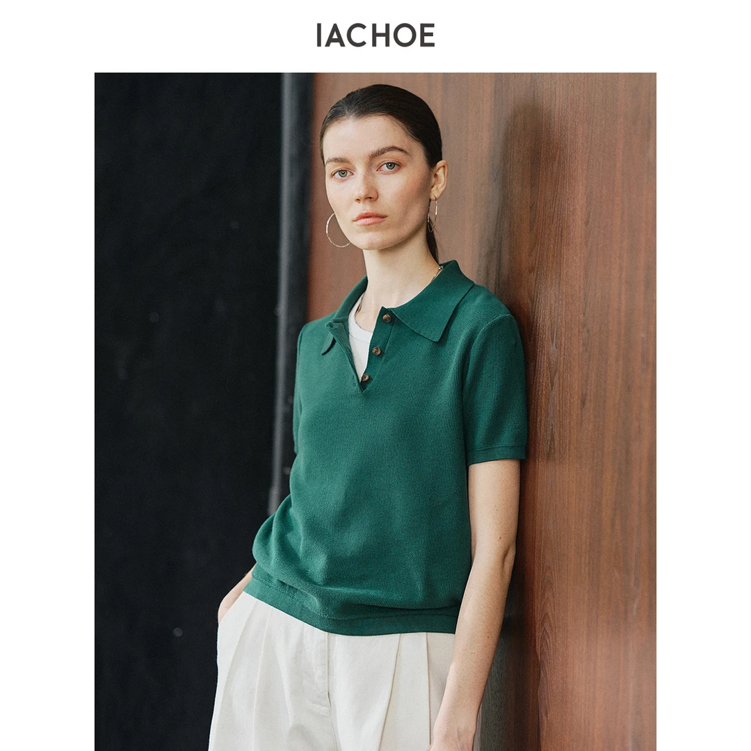 IACHOE绿色短袖POLO衫3631501014