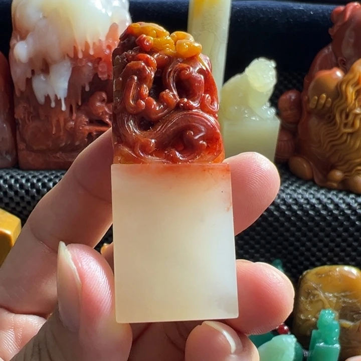 寿山石善****痕寿山石水洞印章一个