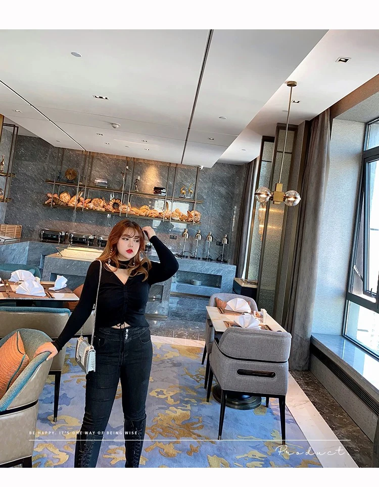 MCR大码女装百搭牛仔裤长裤 胖mm高腰显瘦牛仔长裤胯大腿粗女裤子