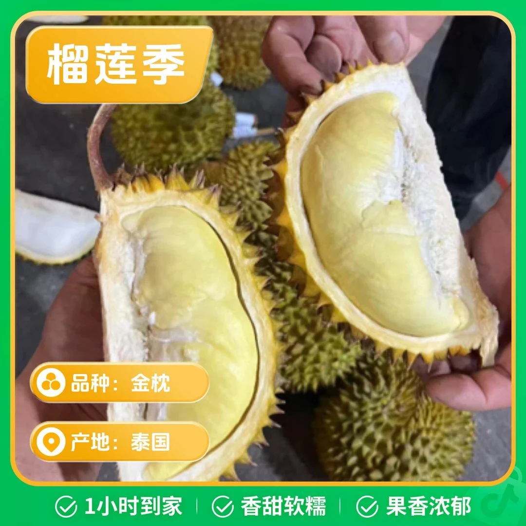 纯肉金枕榴莲（香甜软糯 新鲜榴莲核小）（2斤）榴莲同城配金枕泰国