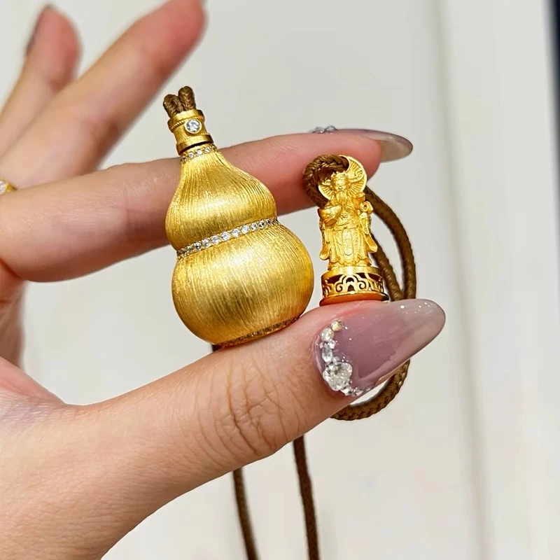 吊坠925银锆石 【花丝福禄】拉丝手工气质中古精致轻奢葫芦吊坠项链