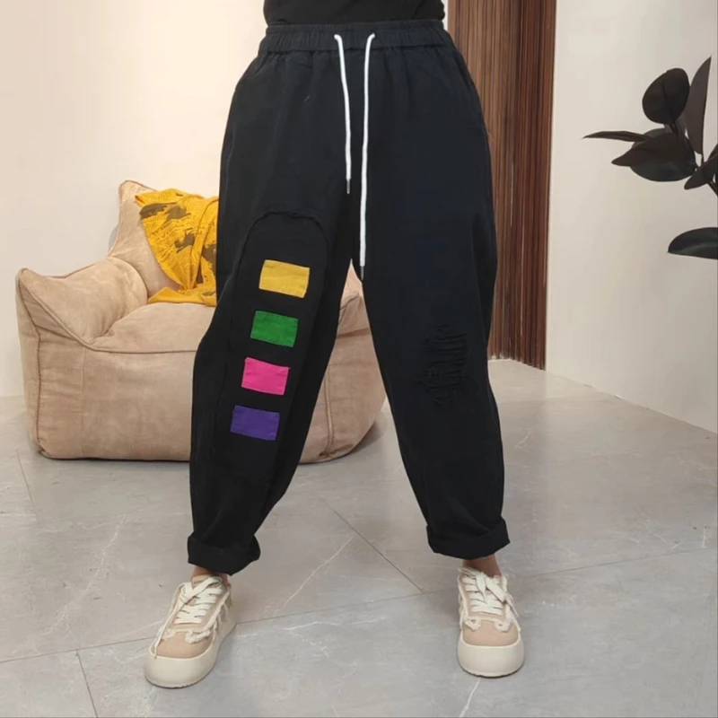 6323（飞儿同款）牛仔裤毛边春款时尚休闲裤百搭哈伦牛仔裤