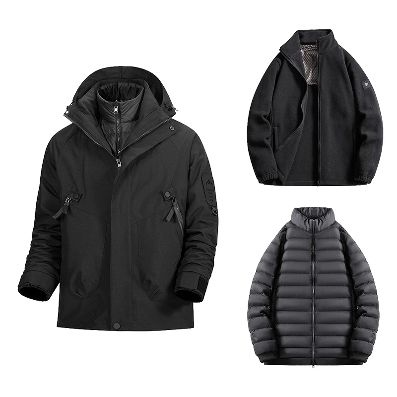 【茑家同款羽绒冲锋衣】一件过冬男女同款四合一可拆卸冲锋衣90羽绒