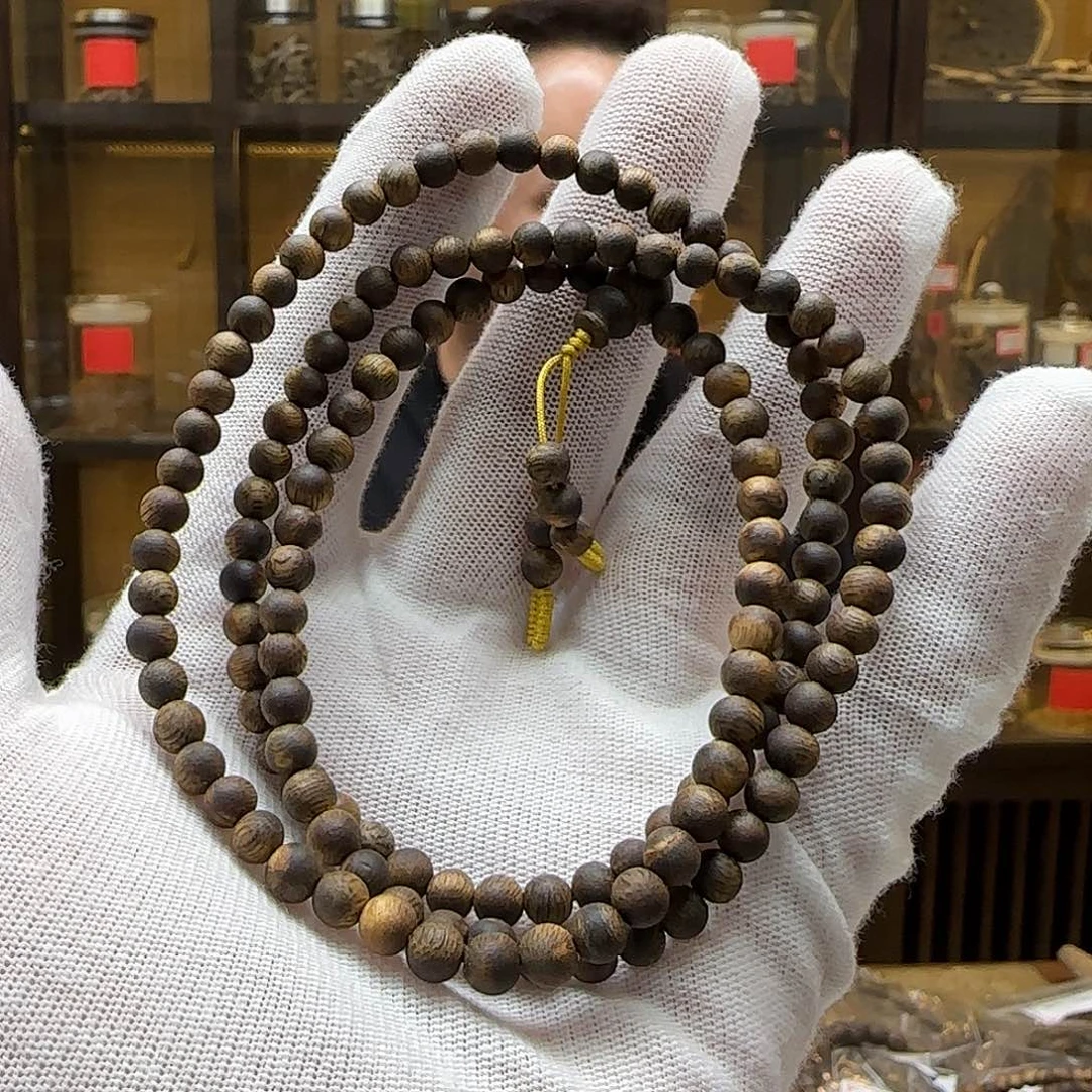沉香手串国香棋楠老白棋念珠05mm10g+
