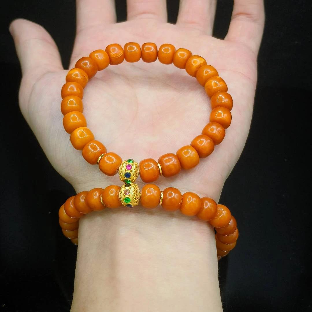 【龙想精选】蜜蜡DIY单圈手串MS7【多样性发其一】约8mm+