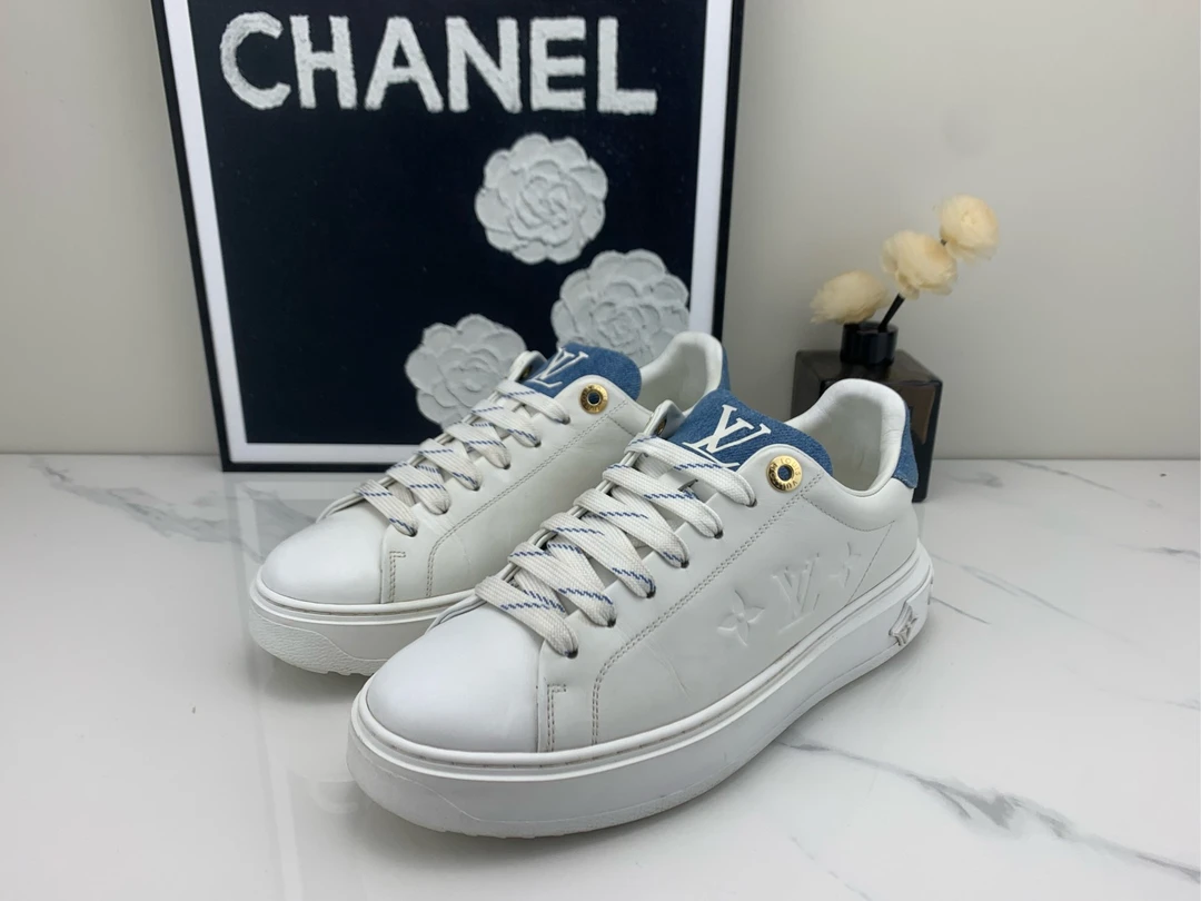 99新 LouisVuitton/路易威登 lv time out牛仔板鞋 37码/jm00338