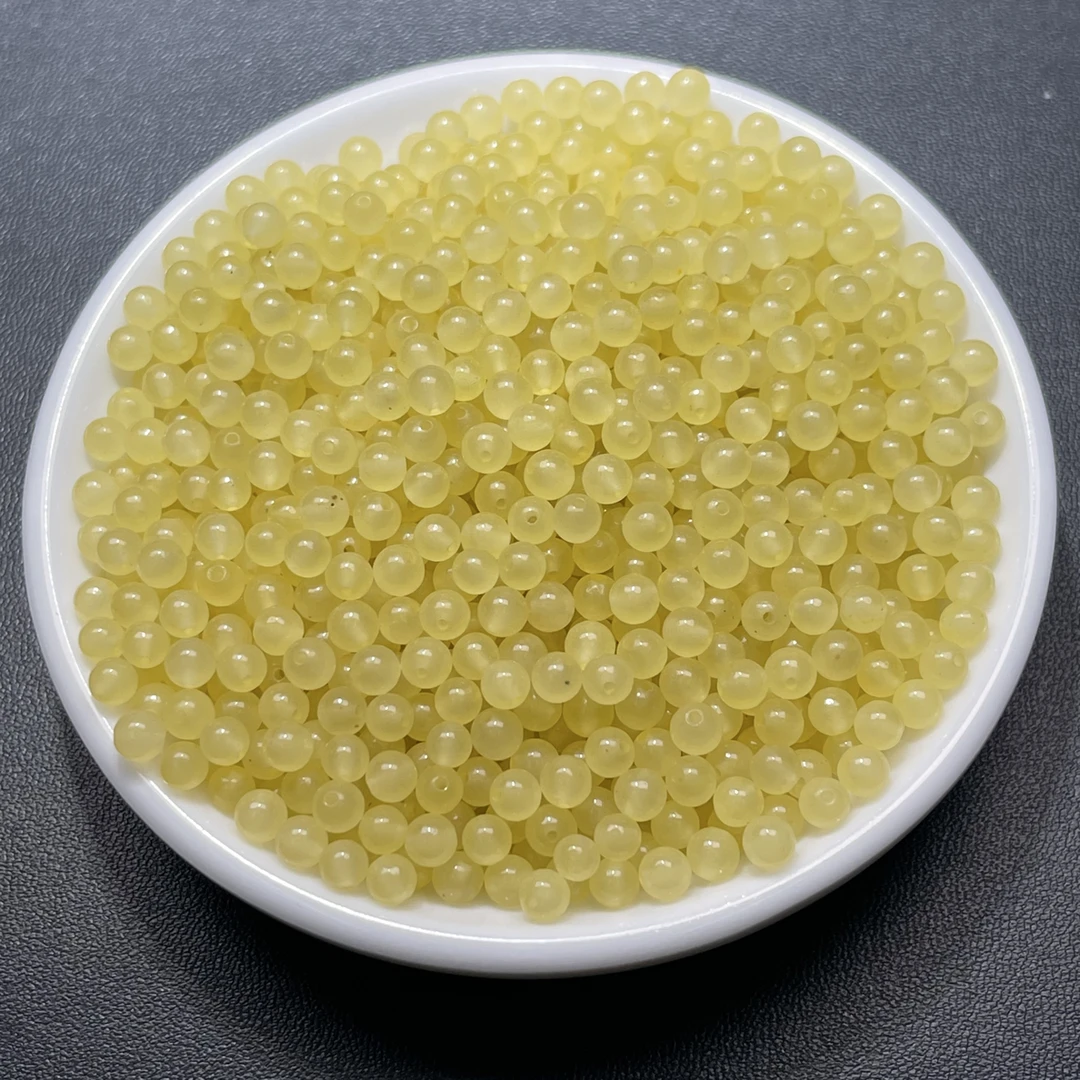 和田玉蜂蜜水圆珠N383卡4mm散珠60颗