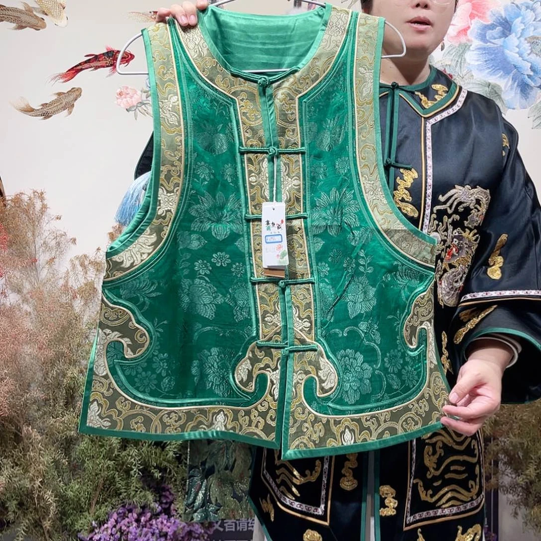 开播福利天然蚕丝老软缎马甲四季款