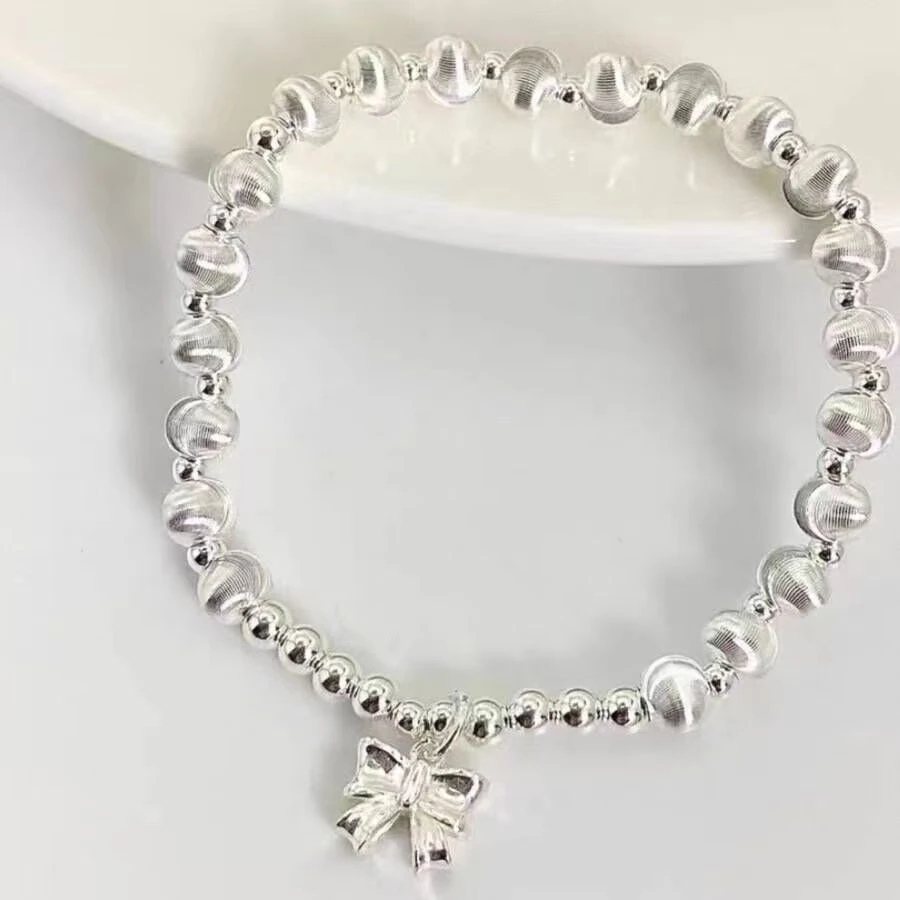 足银手链 9999实心精美 15g 猫眼珠蝴蝶手链 货号 088