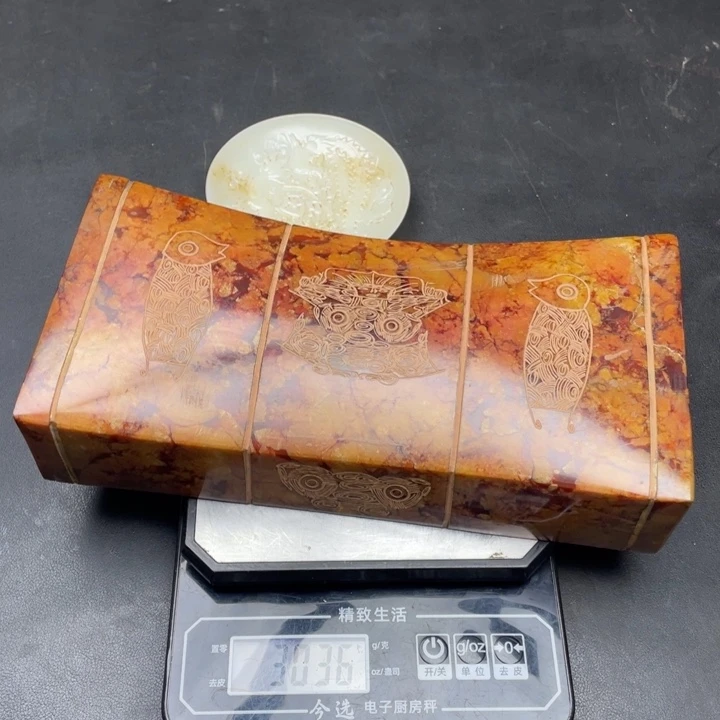 白玉菩提把件摆件