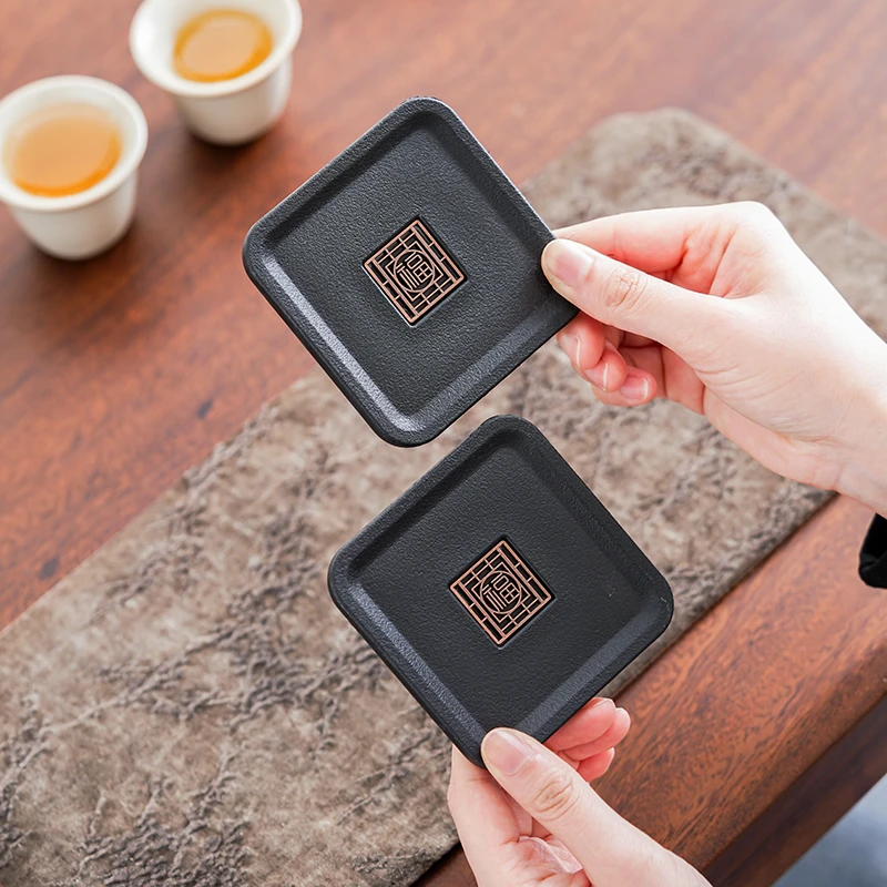 闽政复古福字杯垫茶道隔热垫杯托办公室功夫茶具配件防烫茶托茶垫