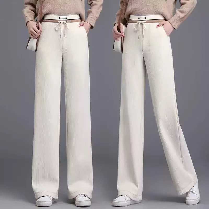 阔腿裤女春秋款高腰女裤垂感显瘦窄版直筒长裤子