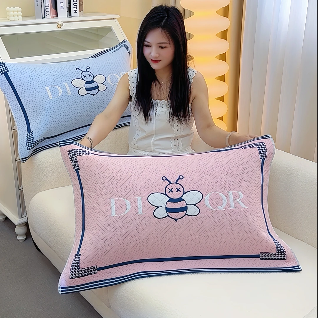 高档透气成人52x78cm精梳纯棉纱布枕巾一对装情侣吸汗单人枕头巾