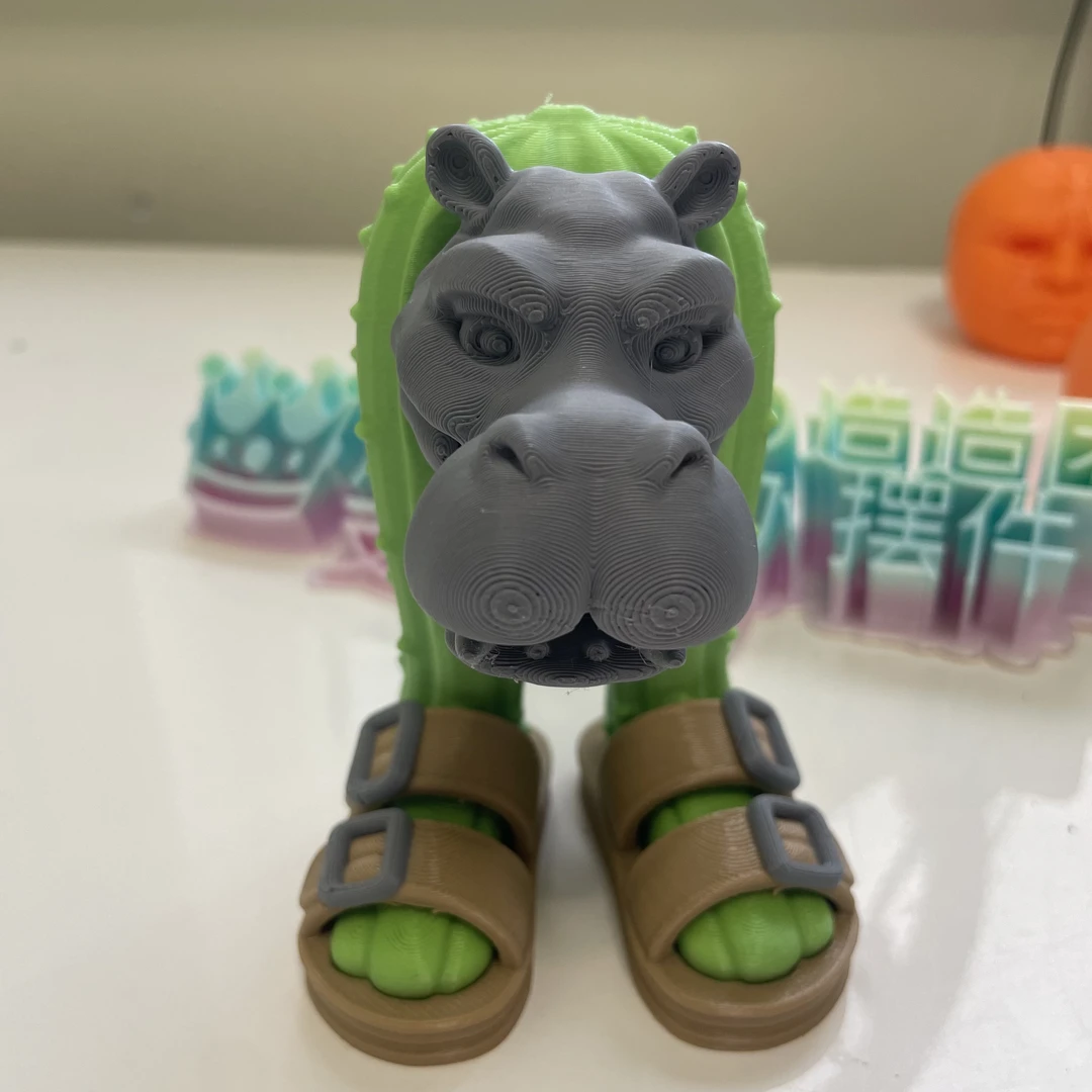 国外山海经系列仙人掌河马il cacto hipopotoma抽象摆件可动