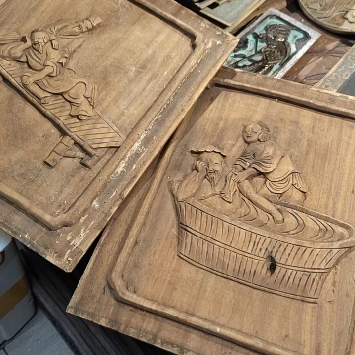 香榧木H*老木雕老花板两片