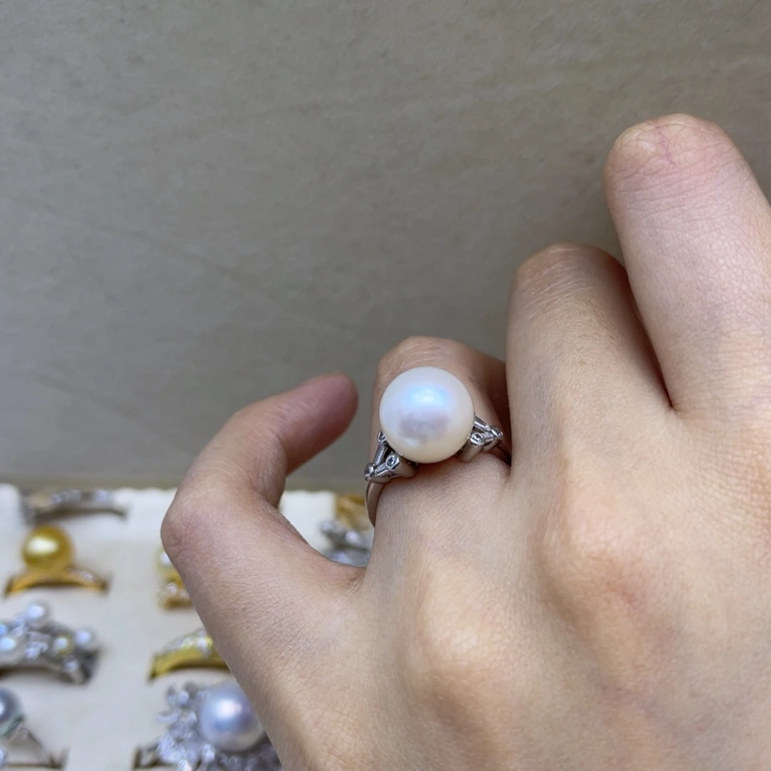 淡水珍珠戒指银S925镶嵌