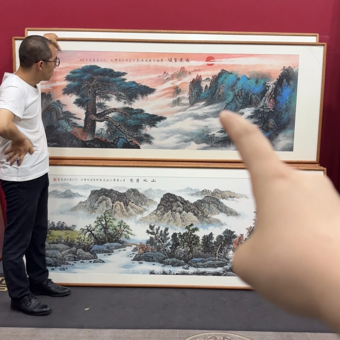 国画带框绘画210/80尺寸