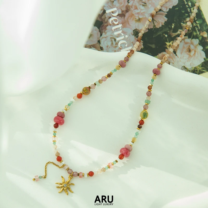 钛钢项链 【花语】原创设计彩色多巴胺项链时尚气质小众百搭颈链