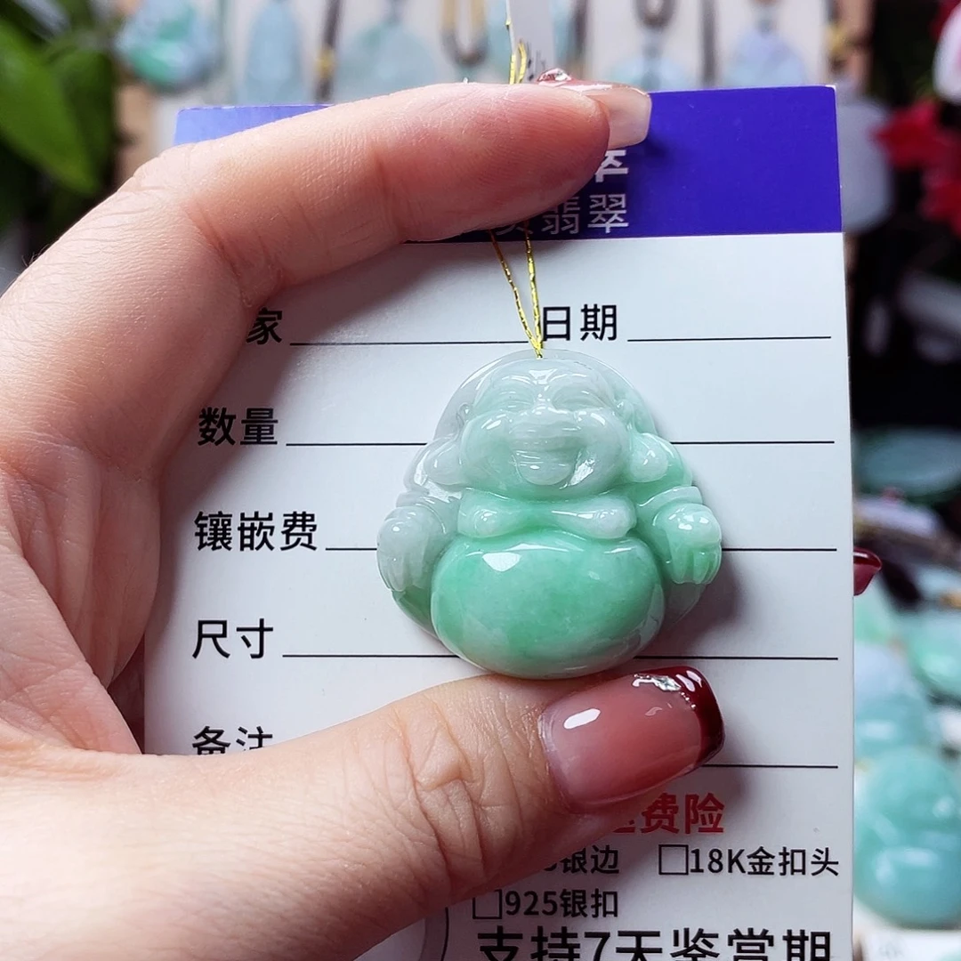 翡翠未镶嵌颈饰佛公16