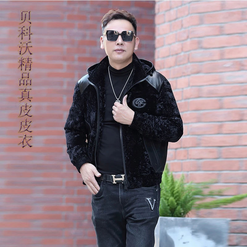 2025男士休闲鹅绒内胆丝绒方领夹克