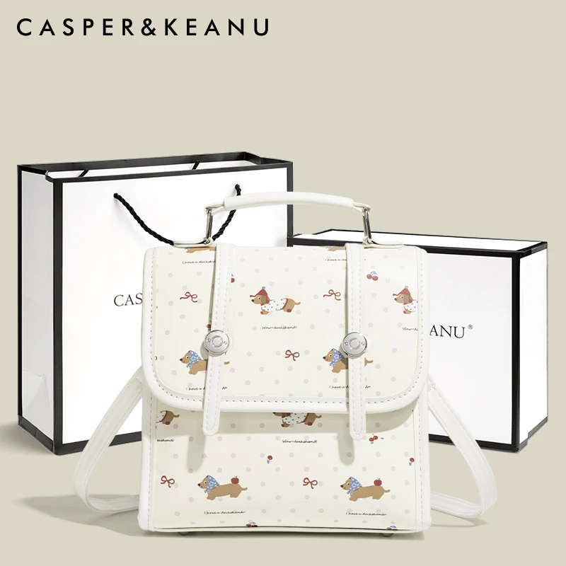 CASPER&KEANU可爱腊肠狗双肩包女2025新款甜美少女生日礼物小背包