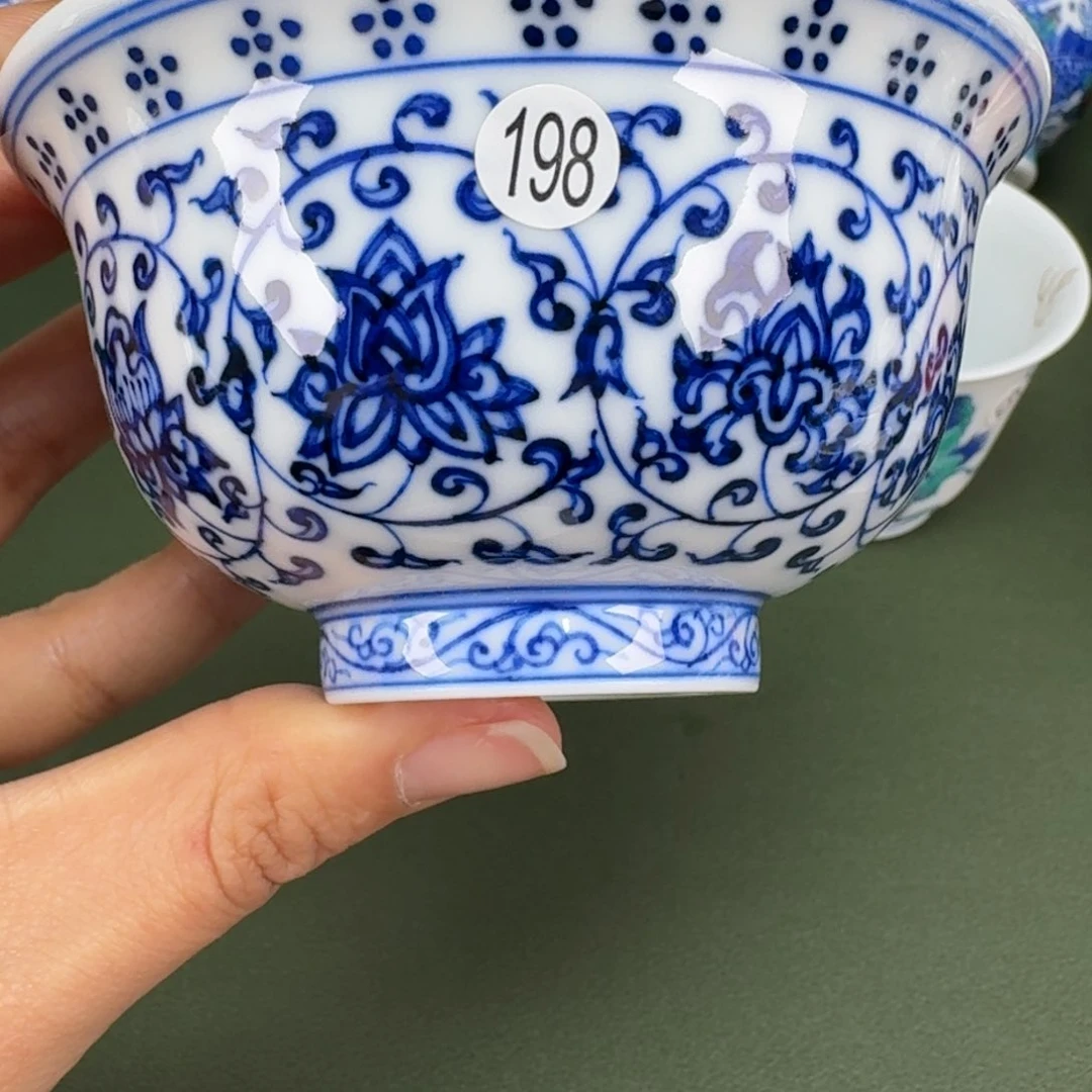 沙沙手工手绘茶具狮子内绘198