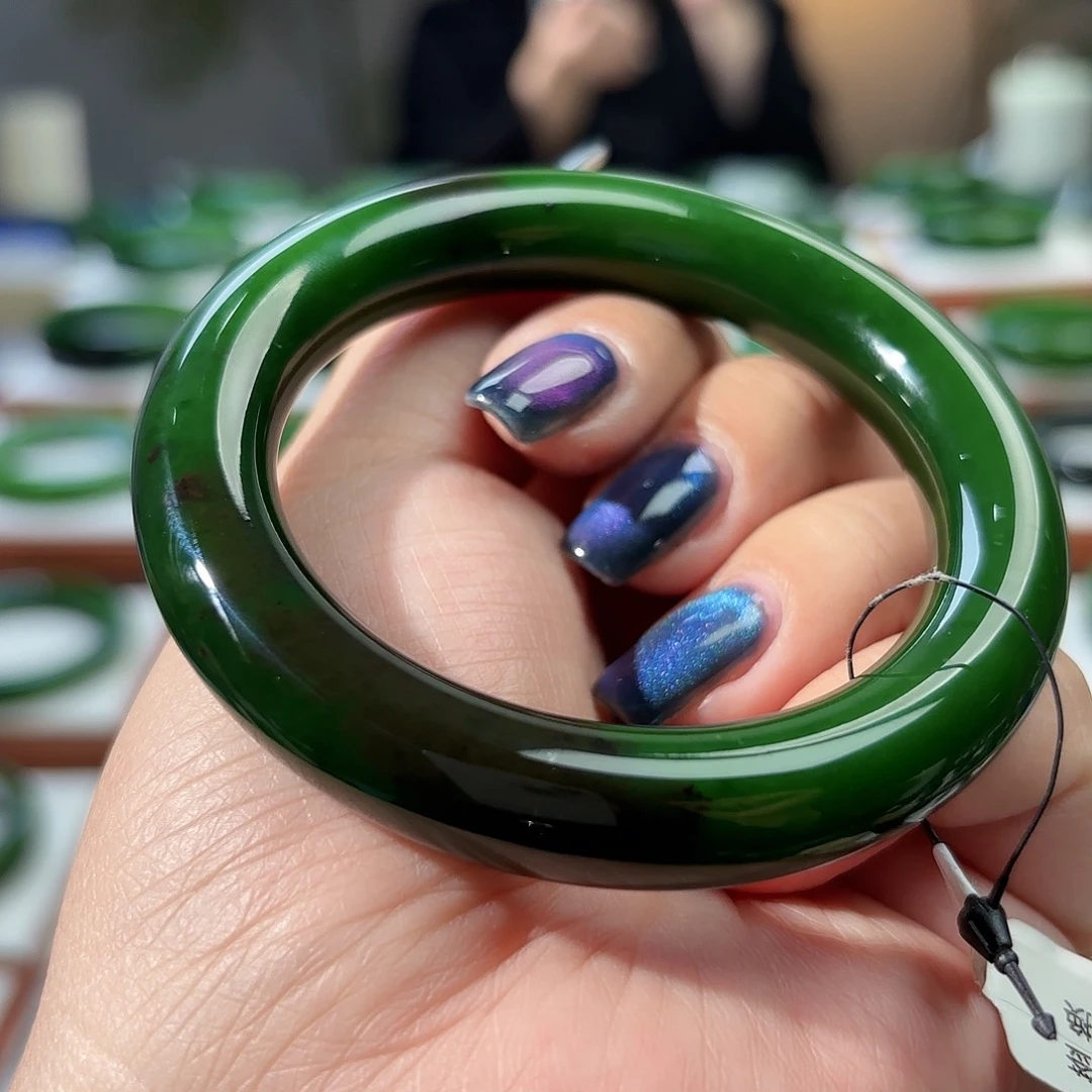 和田玉未镶嵌手镯55-56