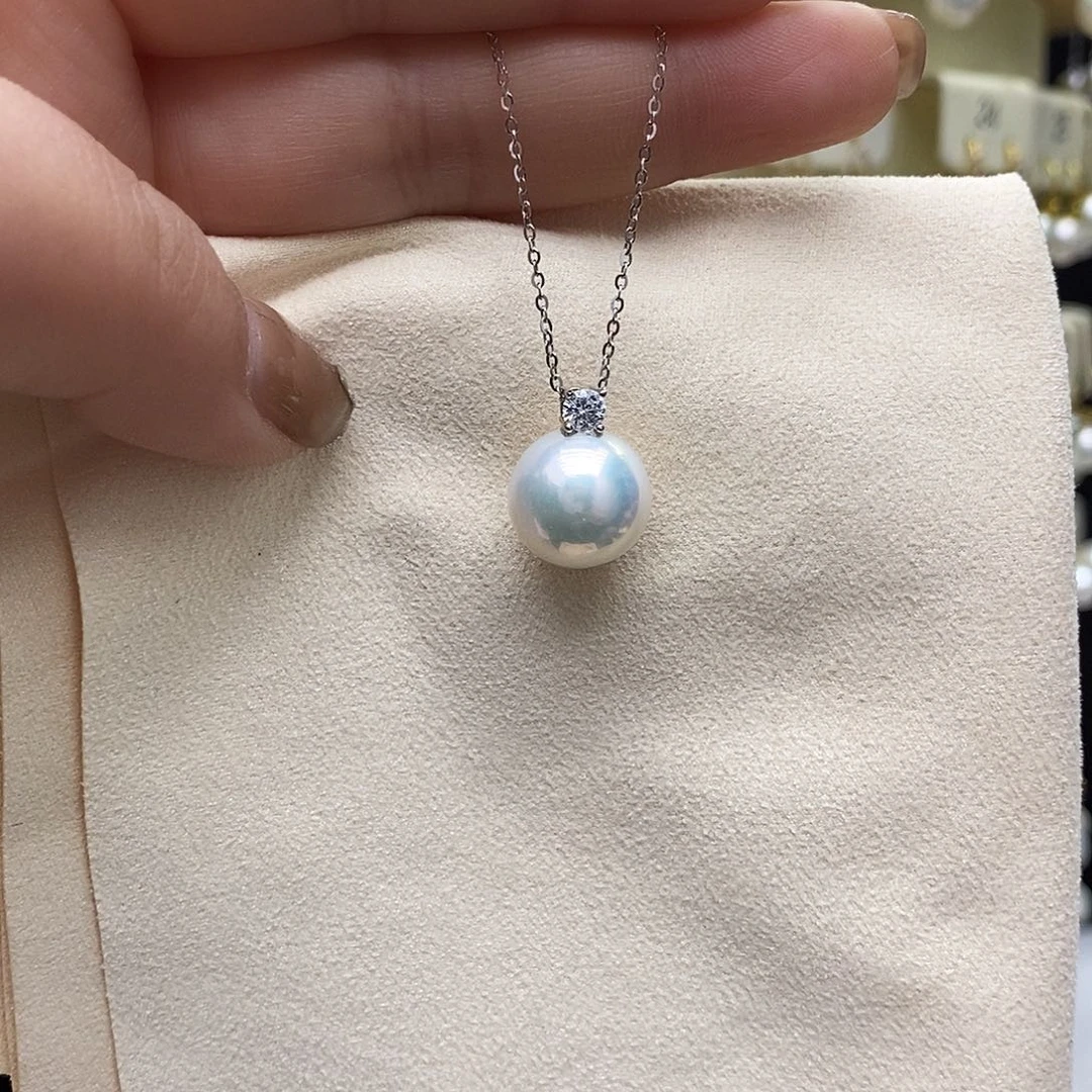 淡水珍珠项链银S925镶嵌