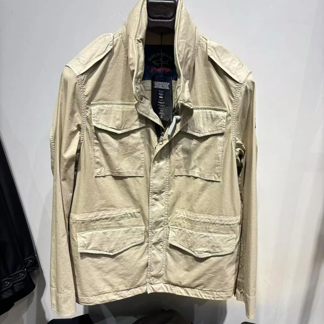 保鲨 不退换  浅卡其色工装风衣 下单联系客服