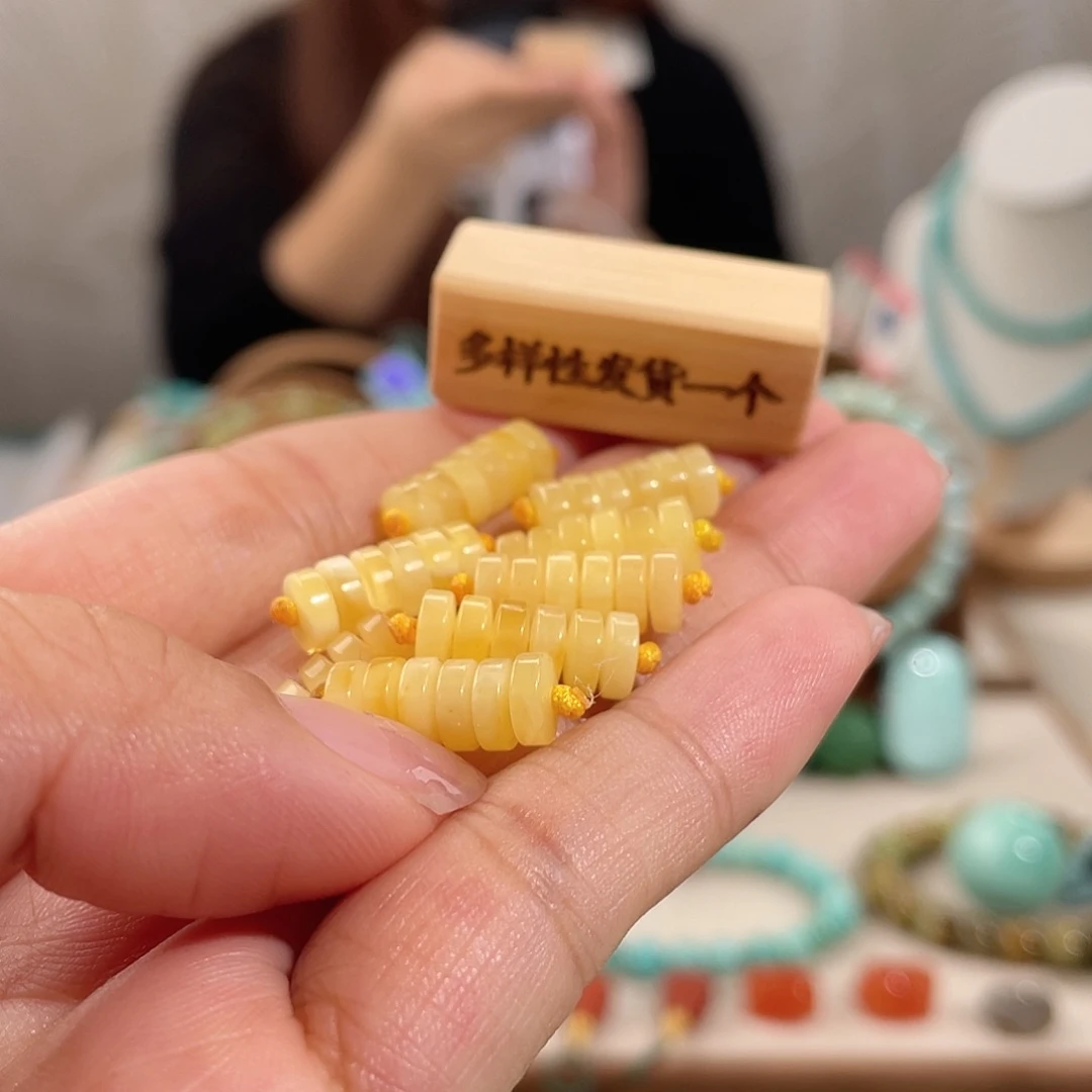 蜜蜡未镶嵌裸石隔片卡6一组