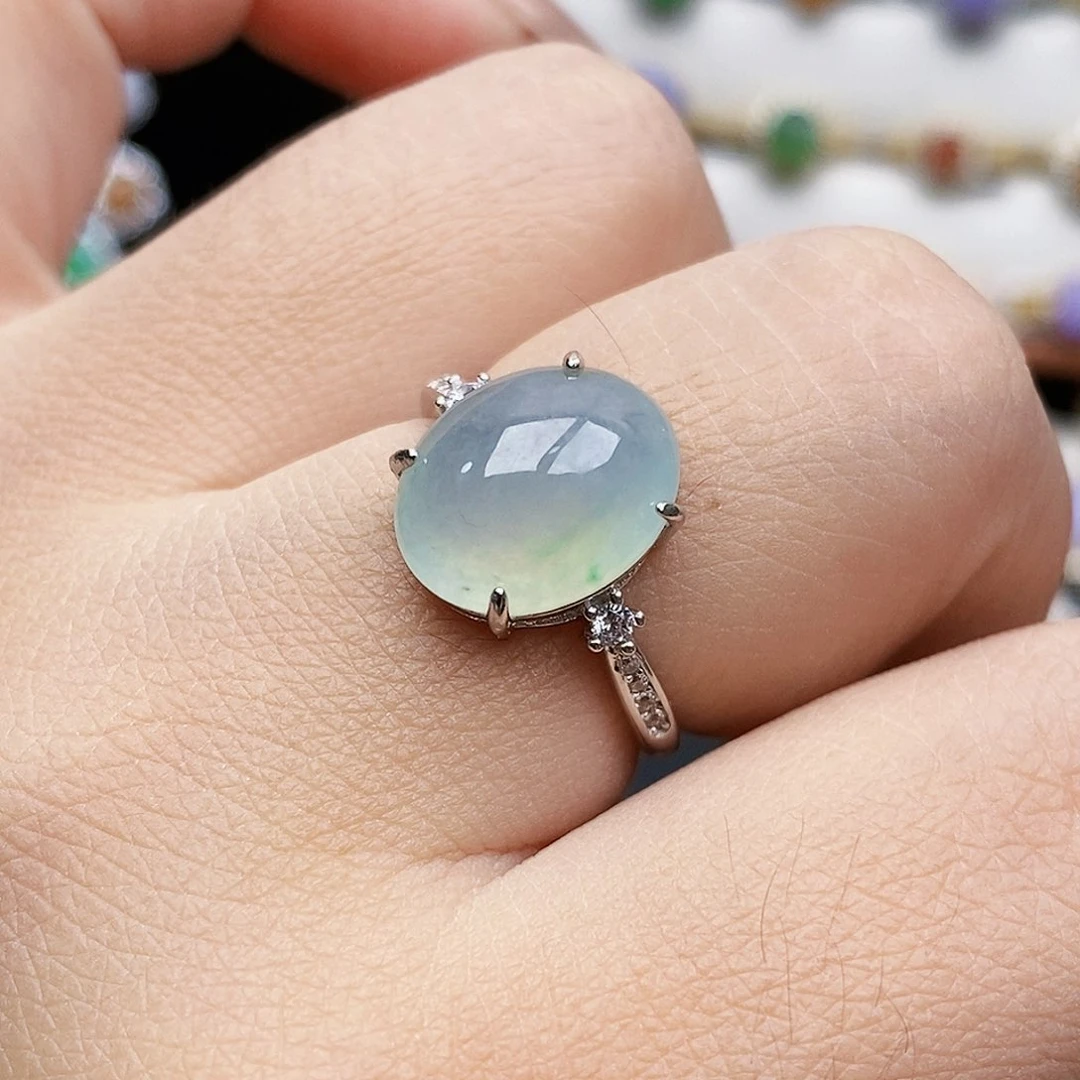 银S925镶嵌戒指翡翠2455