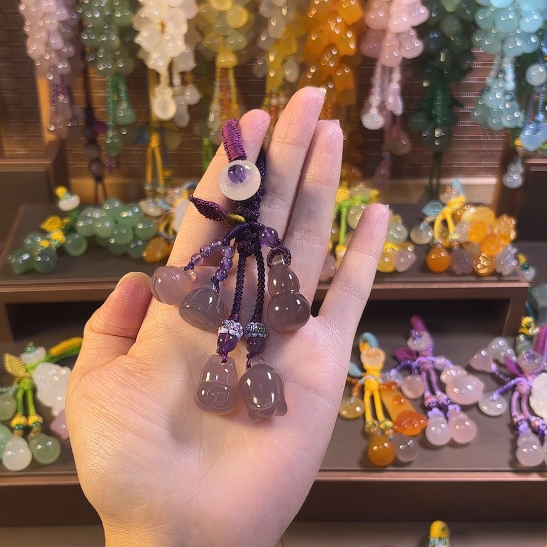 苹***柒玛瑙/玉髓未镶嵌车挂钥匙扣