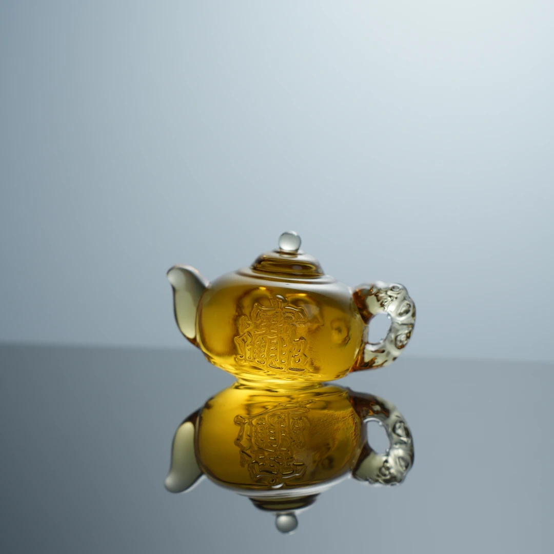 璃湾·人工手作古法琉璃小茶壶手把件带绳子（把把胡）