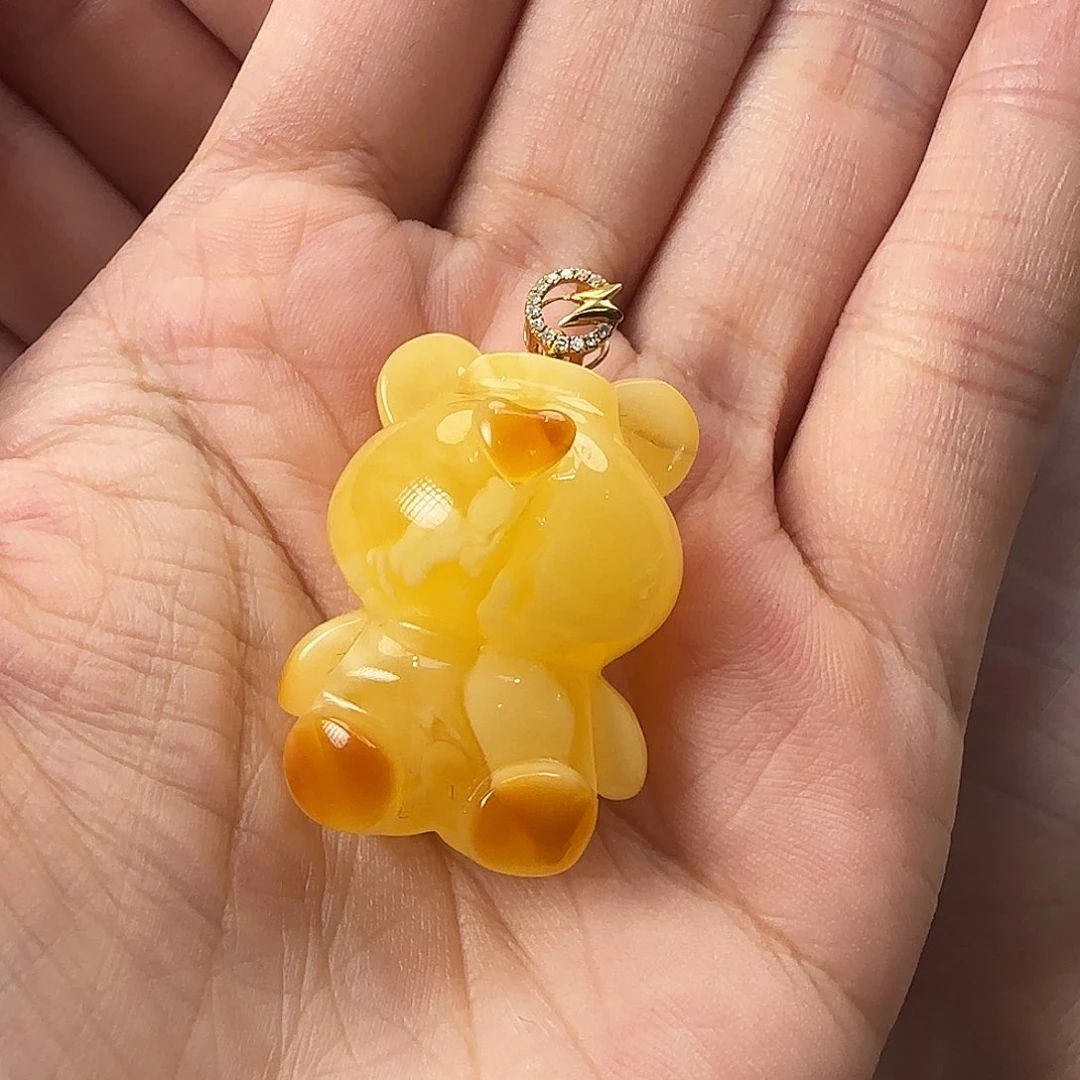 琥珀18K金镶嵌珠宝奇石