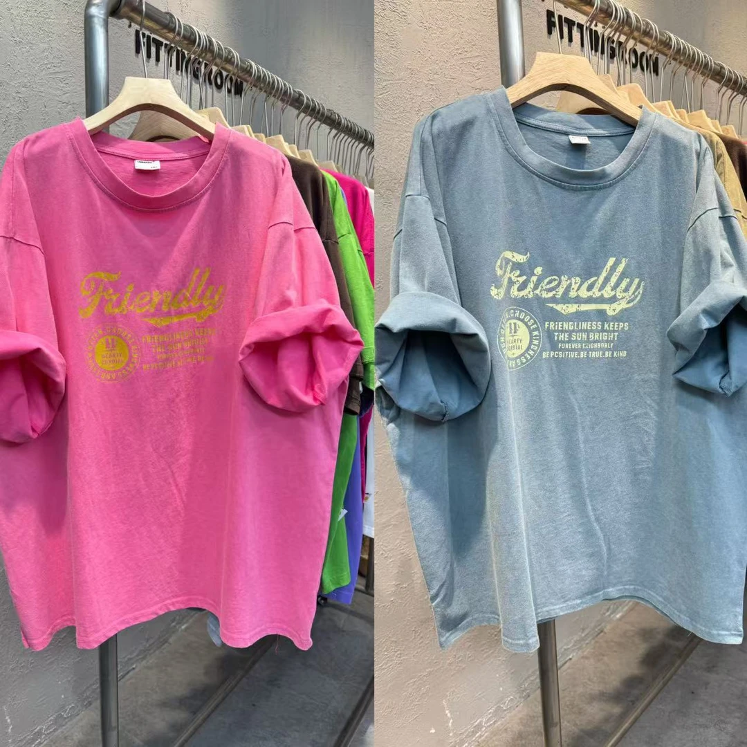 9577夏季新款韩版字母印花大码短袖T恤女