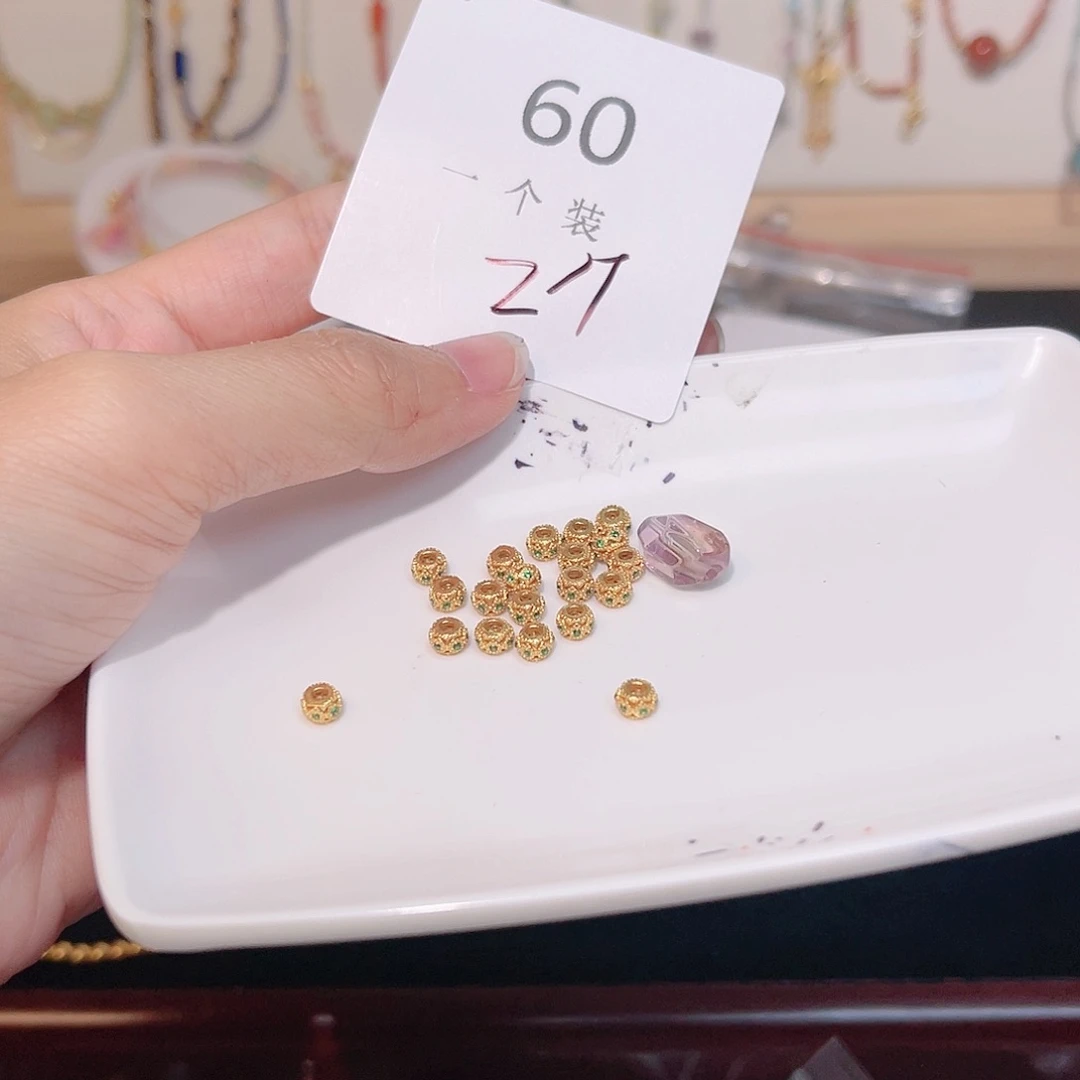 紫晶珠宝半成品银S925镀金镶嵌60